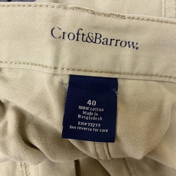 Croft & Barrow Cargo Shorts Men's 40 Beige Cotton Zipper Fly Pockets Flat Front - Picture 12 of 12
